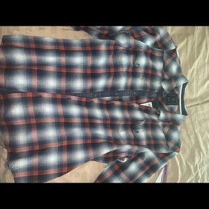 Guess LS Jordan Plaid Western Shirt XL Orange/Blue